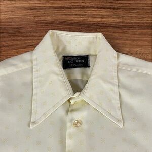 Vintage Shirt Mens L/XL 70s Knit Dagger Rockabilly Club Rave Button Up A45